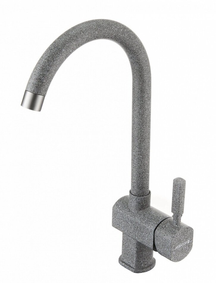 Изображение товара Смеситель для кухни Акватон Лиам 1AX003FCXX230 с поворотным изливом серый