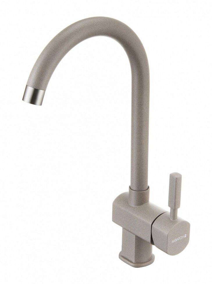 Изображение товара Смеситель для кухни Акватон Лиам 1AX003FCXX250 серый шелк высокоточный поворотный