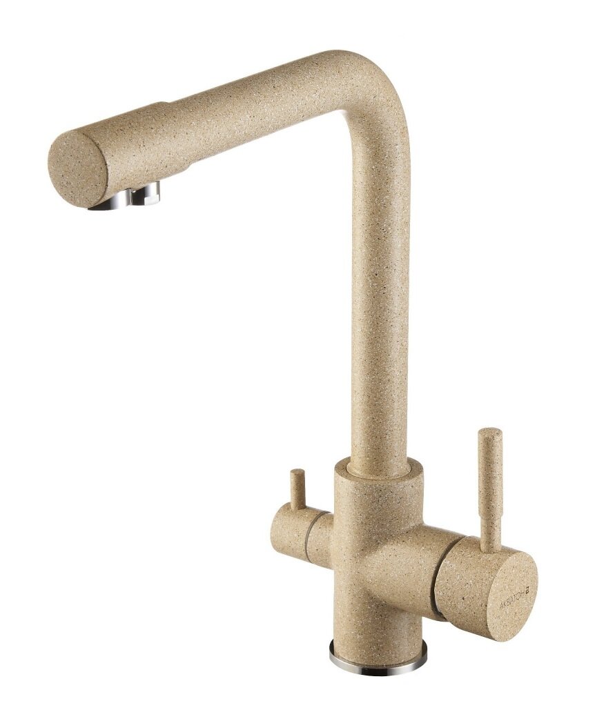 Изображение товара Смеситель для кухонной мойки Акватон Руан с поворотным изливом и фильтром песочный
