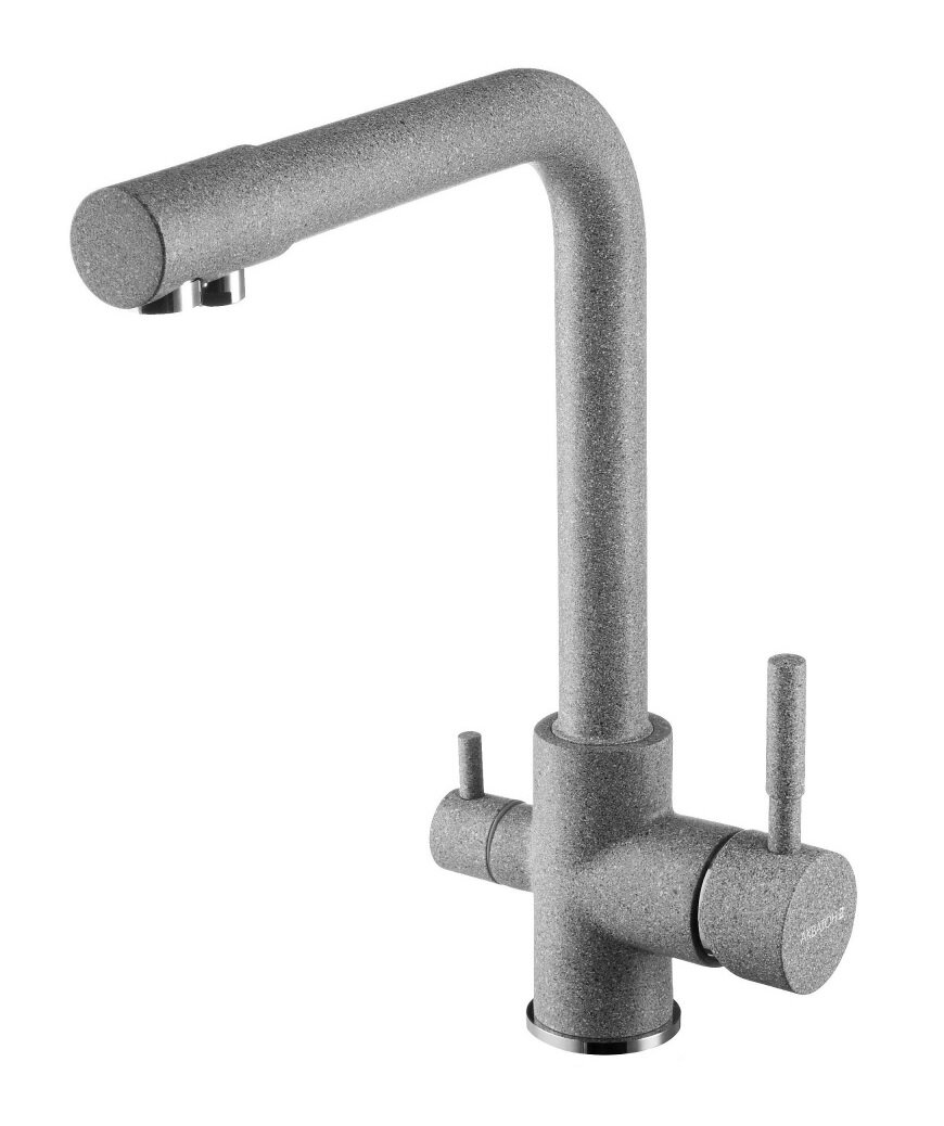 Изображение товара Смеситель для кухонной мойки Акватон Руан с поворотным изливом и фильтром серый