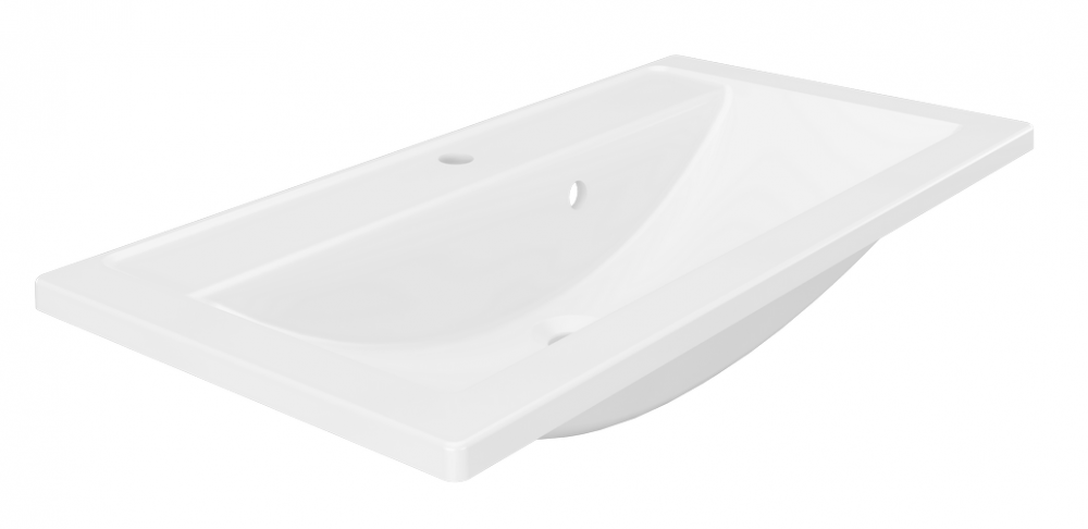 Изображение товара Раковина Paola Mario 90 см белая для ванной комнаты с переливом угловая