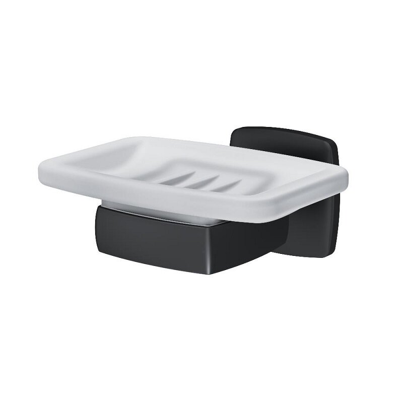 Изображение товара Мыльница Am.Pm Gem черная матовая стеновая, стекло, 5 лет гарантии