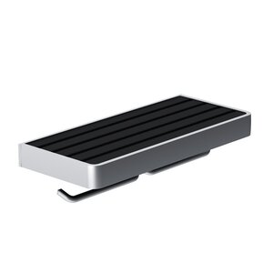 Изображение товара Двойной держатель туалетной бумаги Damixa Jupiter с полочкой из алюминия черный матовый