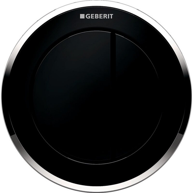 Изображение товара Клавиша смыва Geberit Type 10, 116.055.KM.1, пневматическая, дистанционная, черный/глянцевый хром Изображение товара Клавиша смыва Geberit Type 10, 116.055.KM.1, пневматическая, дистанционная, черный/глянцевый хром