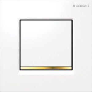 Изображение товара Клавиша смыва для писсуара Geberit Type 20, 116.017.KK.1, панель и клавиша - белые, декор - позолота