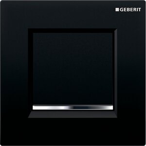 Изображение товара Клавиша смыва для писсуара Geberit Type 20, 116.017.KM.1, панель и клавиша - черный глянцевый, декор - хром