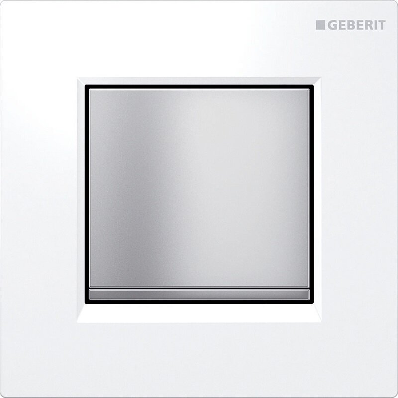 Изображение товара Клавиша Geberit Sigma 116.017.KL.1 Type 30, панель - альпийский белый, клавиша и декор - хром матовый