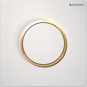 Изображение товара Клавиша смыва для писсуара Geberit Type 10, 116.015.KK.1, пневматическая, белый/позолота