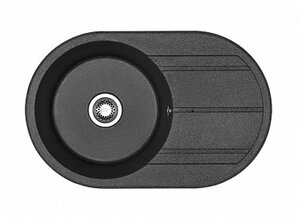 Изображение товара Кухонная мойка Акватон Амира 1A712932AI210 графит, круглая с крылом, 78х50 см