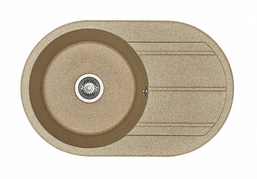 Изображение товара Кухонная мойка Акватон Амира круглая с крылом из искусственного камня песочная