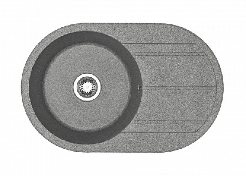 Изображение товара Кухонная мойка Aquaton Амира 1A712932AI230 круглая с крылом, серый