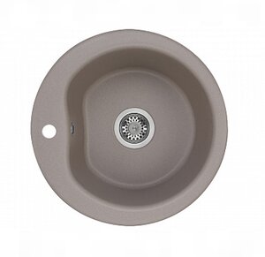 Изображение товара Кухонная мойка Акватон Мида круглая из искусственного камня 51 см серый шелк