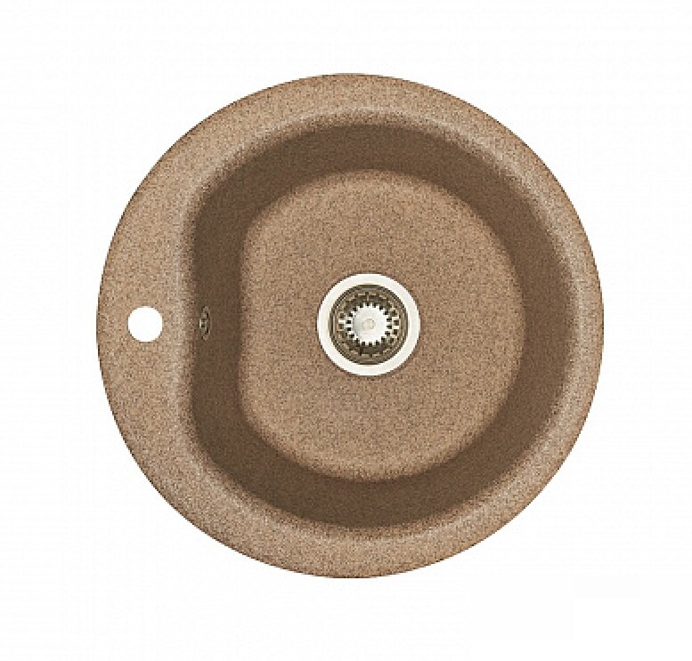 Изображение товара Круглая кухонная мойка из искусственного камня Акватон Мида 51х51 см коричневая