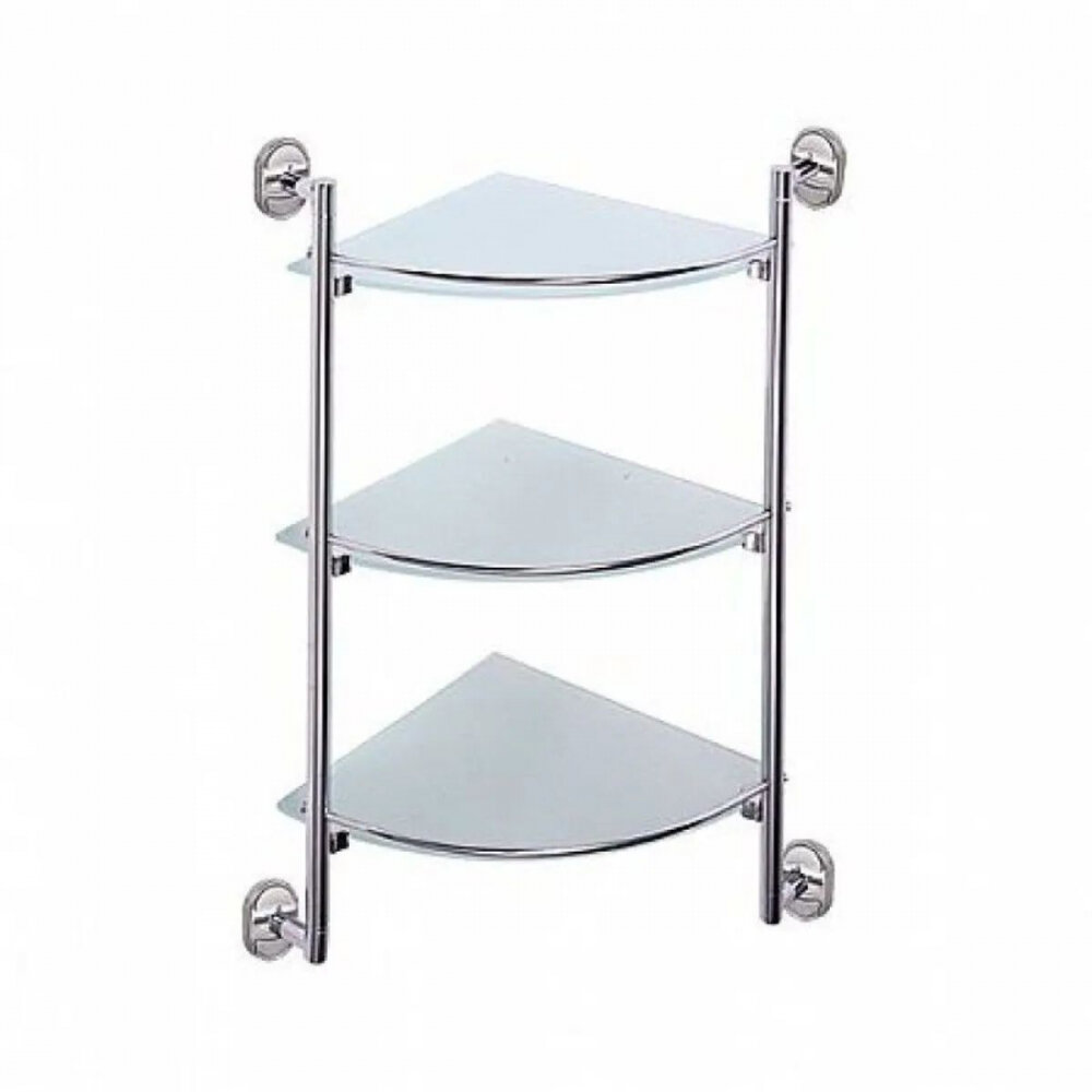 Изображение товара Полка Haiba HB1907-3 угловая хромированная с двумя полками
