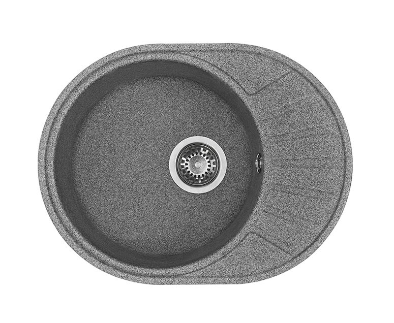 Изображение товара Кухонная мойка Aquaton Чезана 1A711232CS230 круглая с крылом, серый