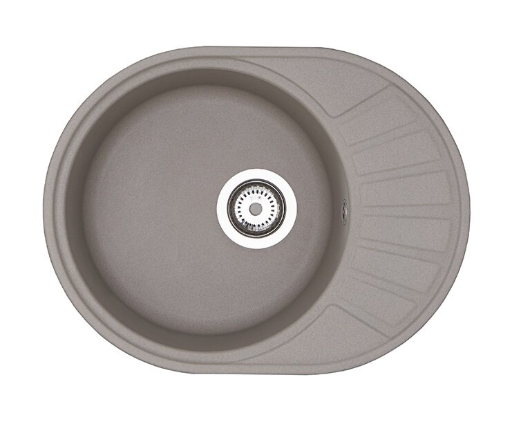 Изображение товара Кухонная мойка Aquaton Чезана 1A711232CS250 круглая с крылом, серый шелк