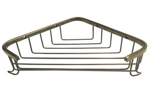 Изображение товара Полочка угловая Sapho Diamond 1318-10 бронза с крючками, настенная