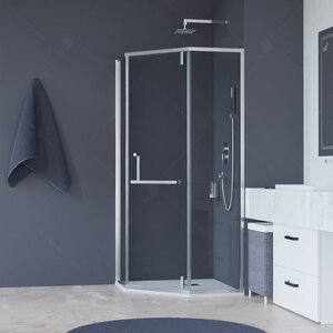 Изображение товара Душевой уголок RGW Hotel HO-084, 350608400-11, 100 х 100 x 195 см, дверь распашная, стекло прозрачное, хром