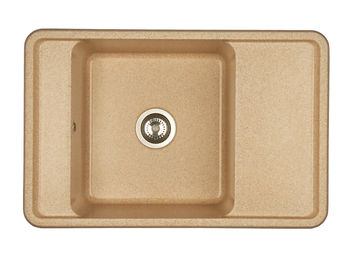 Изображение товара Кухонная мойка Акватон Беллис 78 прямоугольная с крылом песочный искусственный камень