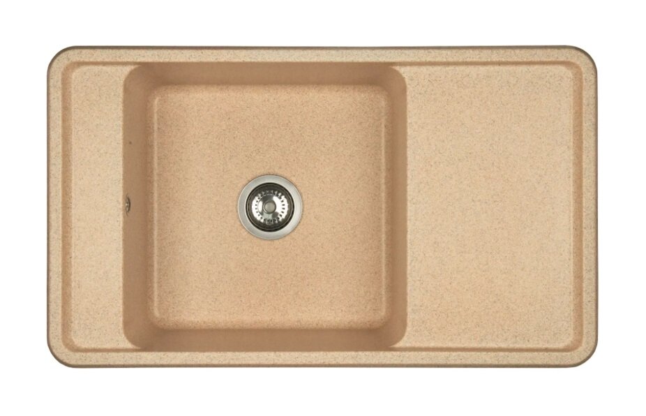 Изображение товара Кухонная мойка Акватон Беллис 87 см из искусственного камня с крылом песочного цвета