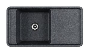 Изображение товара Кухонная мойка Акватон Беллис 1A725132BS210 97 прямоугольная с крылом, графит