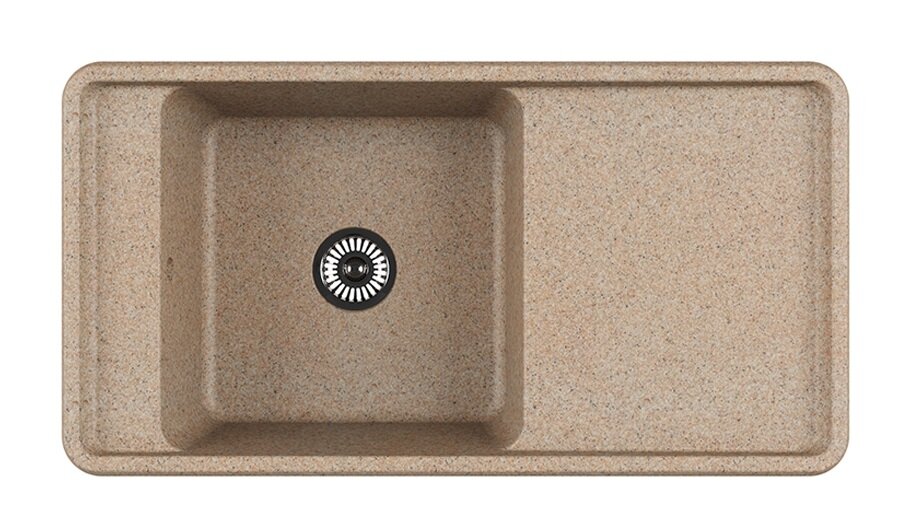Изображение товара Кухонная мойка Aquaton Беллис 1A725132BS220 97 прямоугольная с крылом, песочный