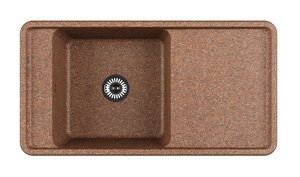 Изображение товара Кухонная мойка Акватон Беллис 97 прямоугольная с крылом терракот искусственный камень