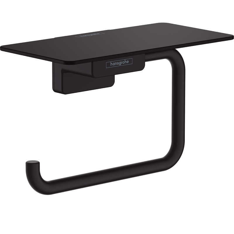 Изображение товара Держатель туалетной бумаги Hansgrohe AddStoris с полкой черный матовый