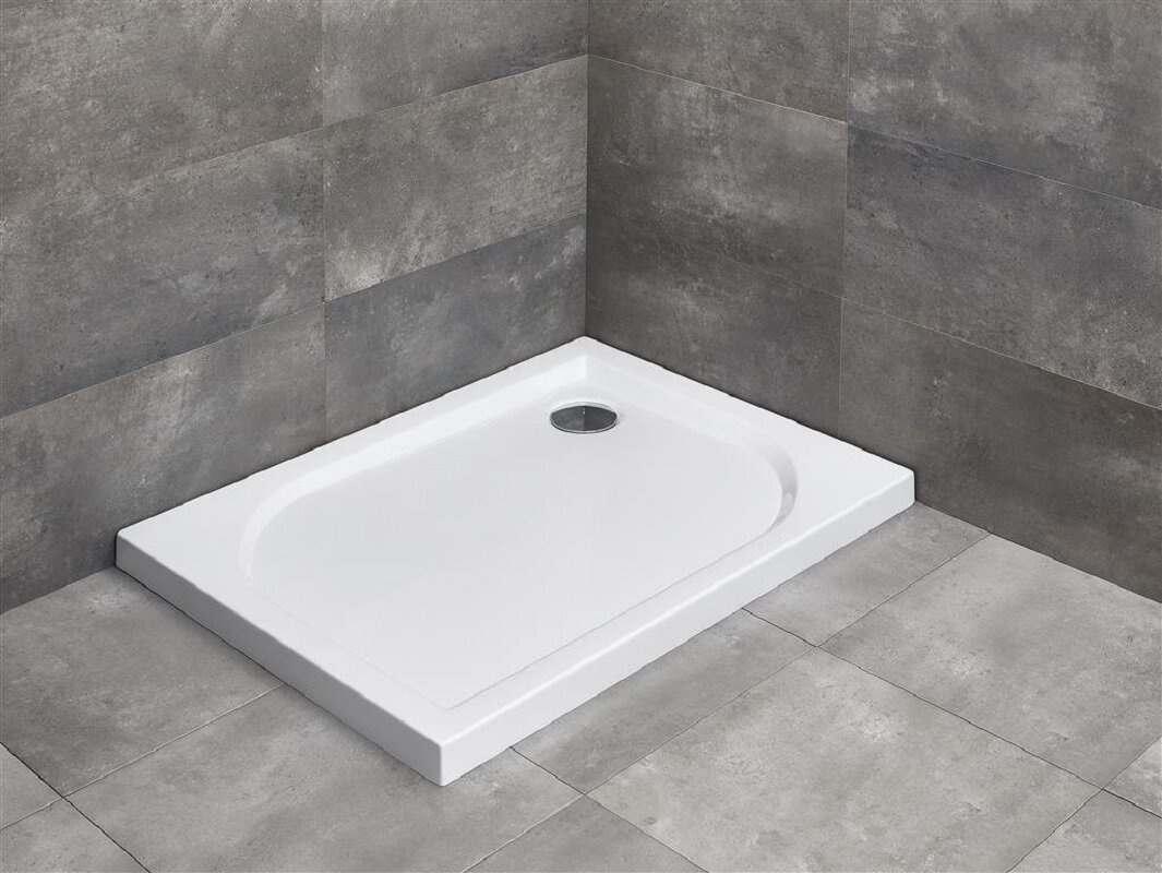 Изображение товара Поддон для душа Radaway Delos 75х80 см прямоугольный акрилный низкий с сливом 90 мм