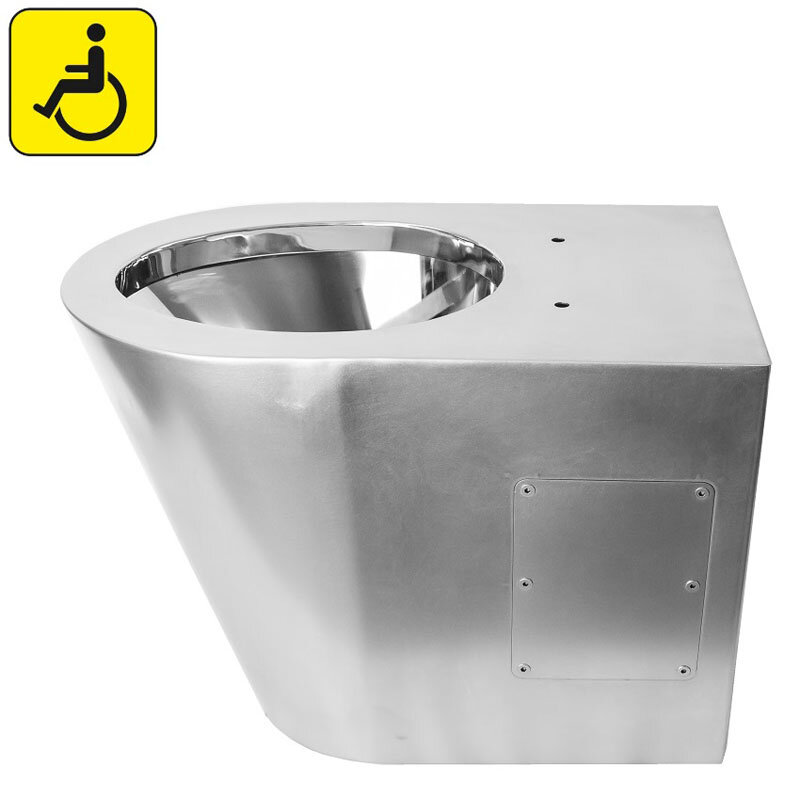 Изображение товара Унитаз приставной Тругор антивандальный нержавеющая сталь 48x35.5x70 см