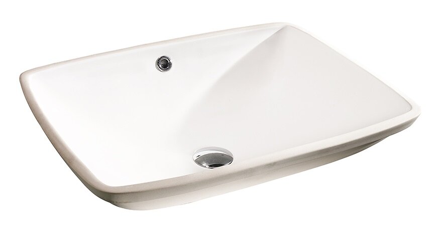 Изображение товара Раковина beWash Balaton 91561001 56 см прямоугольная белая с переливом