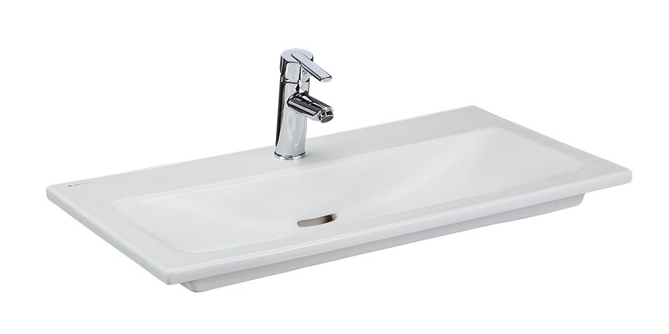Изображение товара Раковина beWash Ontario 100 см, прямоугольная, белая, фарфор, Германия
