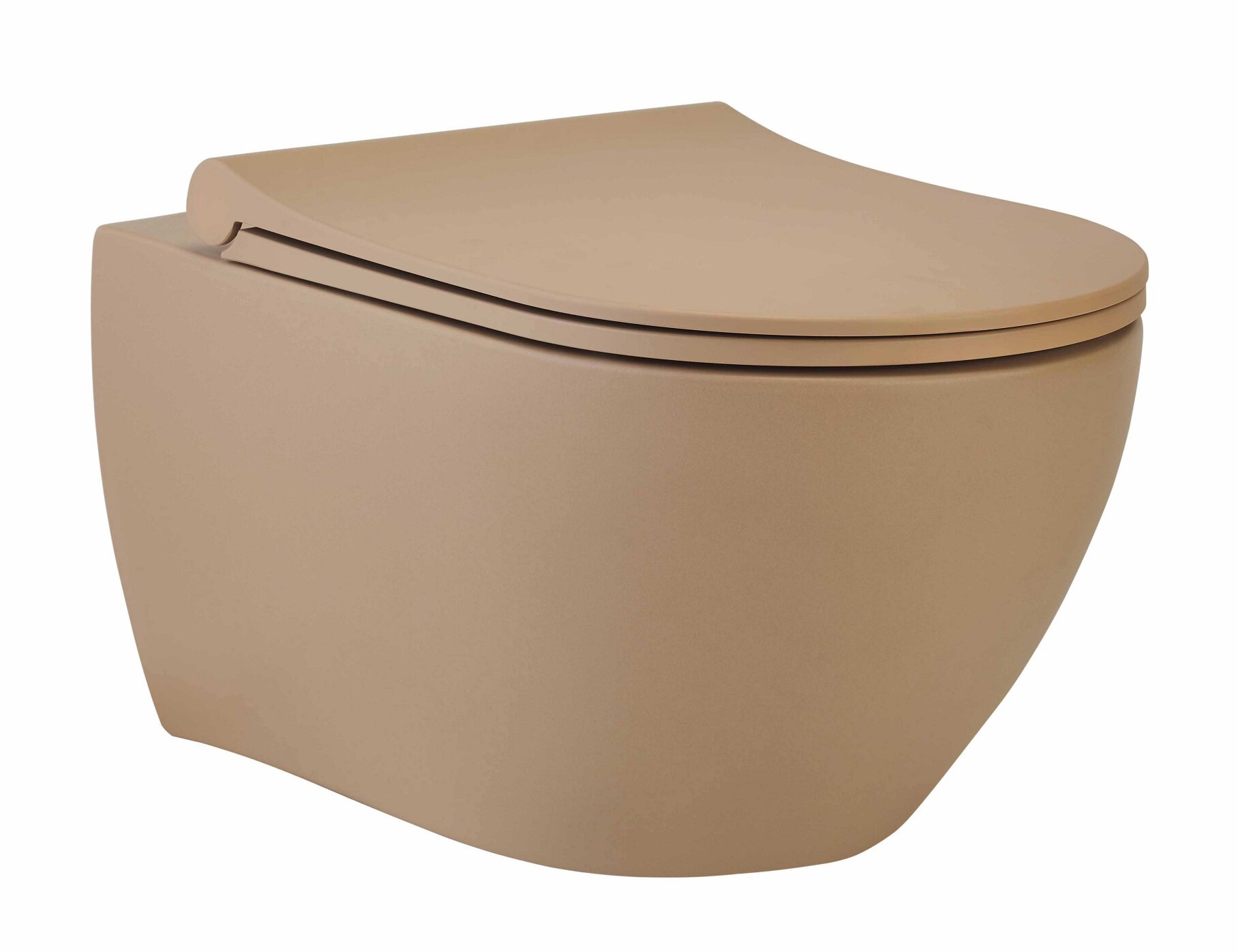 Изображение товара Подвесной безободковый унитаз beWash Bogen, латте, микролифт