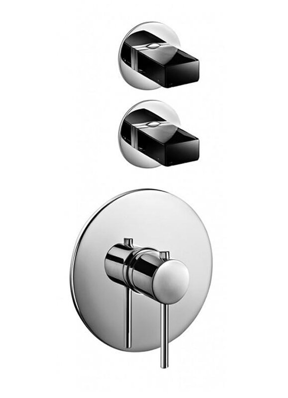 Изображение товара Смеситель термостатический Fantini Venezia для ванны и душа, встраиваемый, без ручки, внешняя часть, хром, 29 02 N202SB