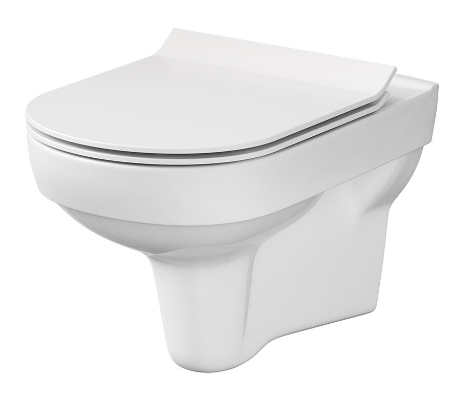 Изображение товара Подвесной безободковый унитаз Cersanit City Clean On DPL EO slim, крышка-сиденье с микролифтом, белый, S-MZ-CITY-COn-S-DL-w, 60436