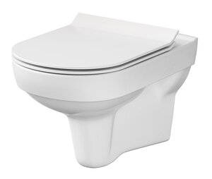 Изображение товара Подвесной безободковый унитаз Cersanit City Clean On DPL EO slim, крышка-сиденье с микролифтом, белый, S-MZ-CITY-COn-S-DL-w, 60436 Изображение товара Подвесной безободковый унитаз Cersanit City Clean On DPL EO slim, крышка-сиденье с микролифтом, белый, S-MZ-CITY-COn-S-DL-w, 60436
