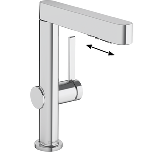 Изображение товара Смеситель для раковины Hansgrohe Finoris, 76063000, с вытяжным изливом и донным клапаном Push-Open, хром глянцевый