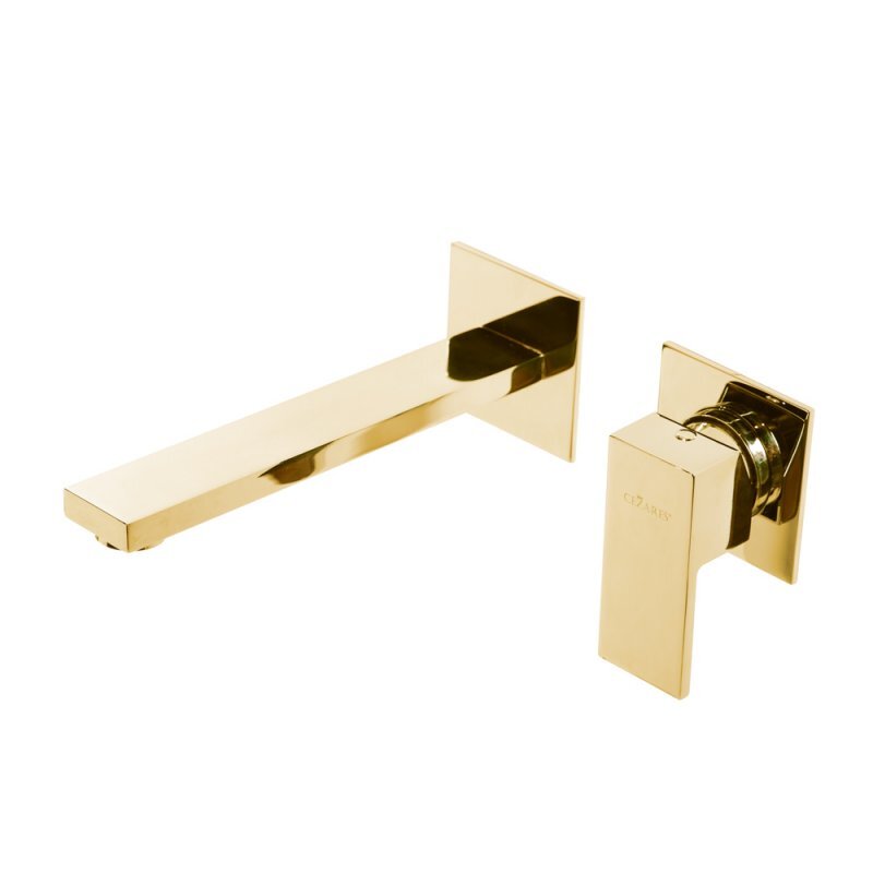 Изображение товара Смеситель для раковины Cezares UNIKA-BLI2-03/24 золото 24 карата встроенный однорычажный