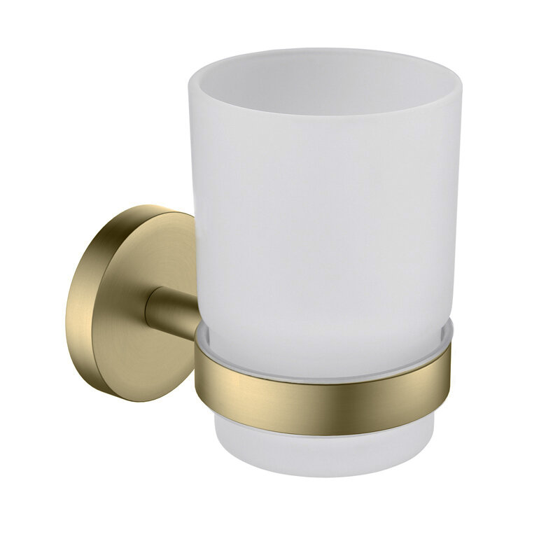 Изображение товара Стакан для щеток с держателем Timo Saona 13031/17, цвет - золото матовое