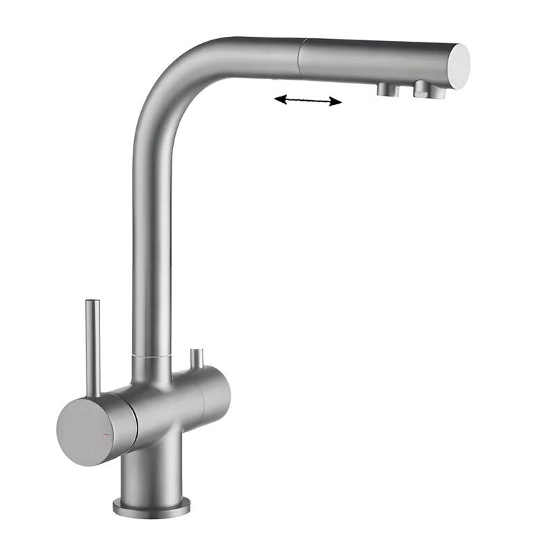 Изображение товара Смеситель Timo Saona 2356/18FL для кухни с выдвижным изливом черное золото