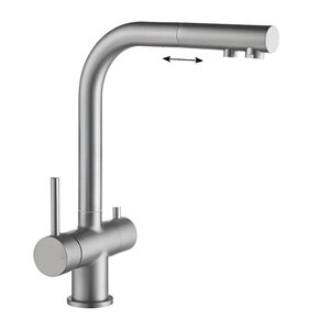 Изображение товара Смеситель Timo Saona 2356/18FL для кухонной мойки с выдвижным изливом, под фильтр, черное золото