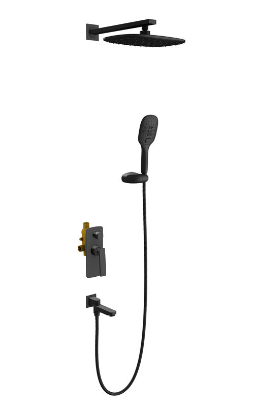 Изображение товара Душевая система скрытого монтажа Timo Helmi SX-4099/03SM, с изливом, черный матовый