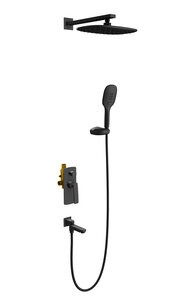 Изображение товара Душевая система скрытого монтажа Timo Helmi SX-4099/03SM, с изливом, черный матовый