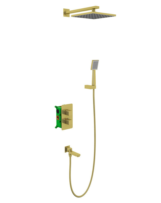 Изображение товара Душевая система Timo Petruma SX-5049/17SM с термостатом и изливом золото матовое