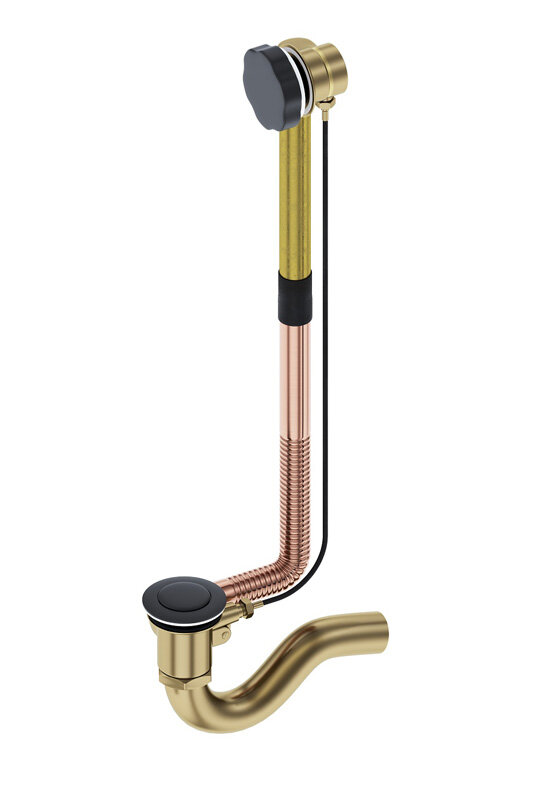 Изображение товара Слив перелив полуавтомат Timo 8003/03 черный матовый латунь медь готов к монтажу