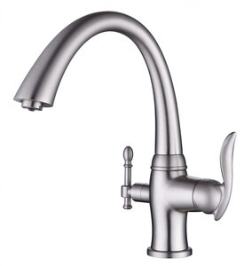 Изображение товара Смеситель для кухни Zorg Sanitary ZR 340 YF SATIN с двойным каналом и сатин-матовой поверхностью