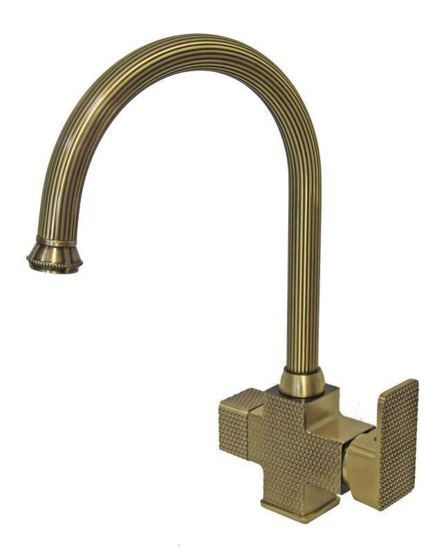 Изображение товара Стильный смеситель для кухни Zorg Antic A 52 KF-BR с подключением фильтра бронза