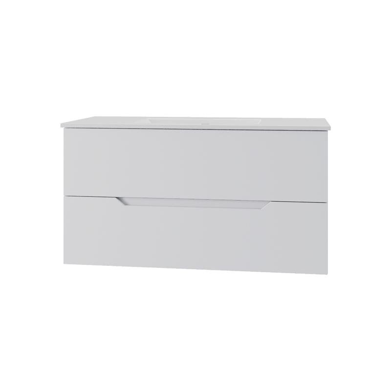 Изображение товара Тумба с раковиной Orange Line Li-100Tuw+Ra, подвесная, белый матовый Soft Touch Изображение товара Тумба с раковиной Orange Line Li-100Tuw+Ra, подвесная, белый матовый Soft Touch