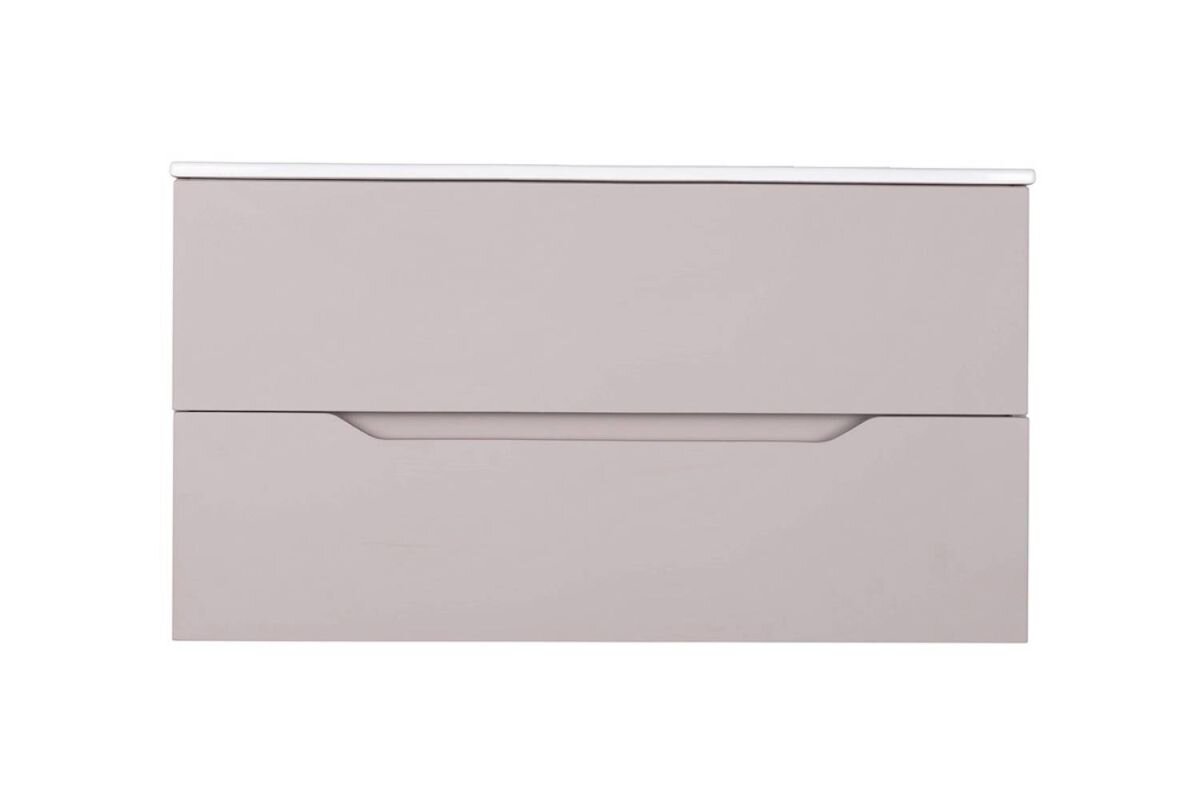 Изображение товара Подвесная тумба с раковиной Orange Line Li-100TuL+Ra, МДФ, матовая латте