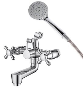 Изображение товара Полимерный смеситель OneLife для ванны и душа, с гарнитуром, хром, P03-231cr